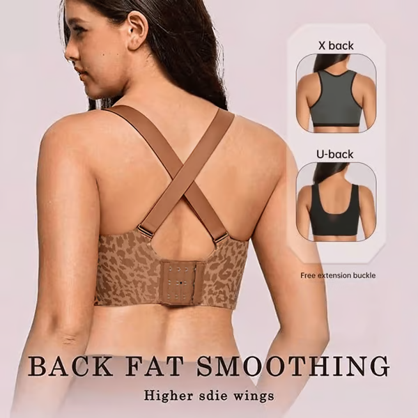🏆 🔥Super Firming Leopard Print Jelly Bra | Women Wirefree Bras 👍No More Sagging Breasts