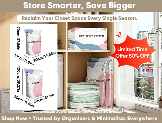 No-Pump Vacuum Storage Compression Bags