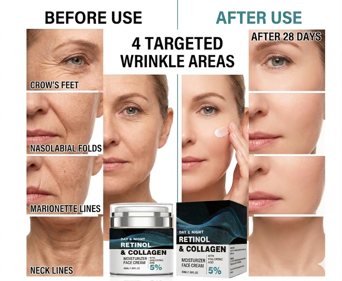 🌿 Anti-Aging Retinol Cream ✨ Restore Younger-Looking Skin Naturally💙 Firm, Smooth & Hydrate Your Skin-&F